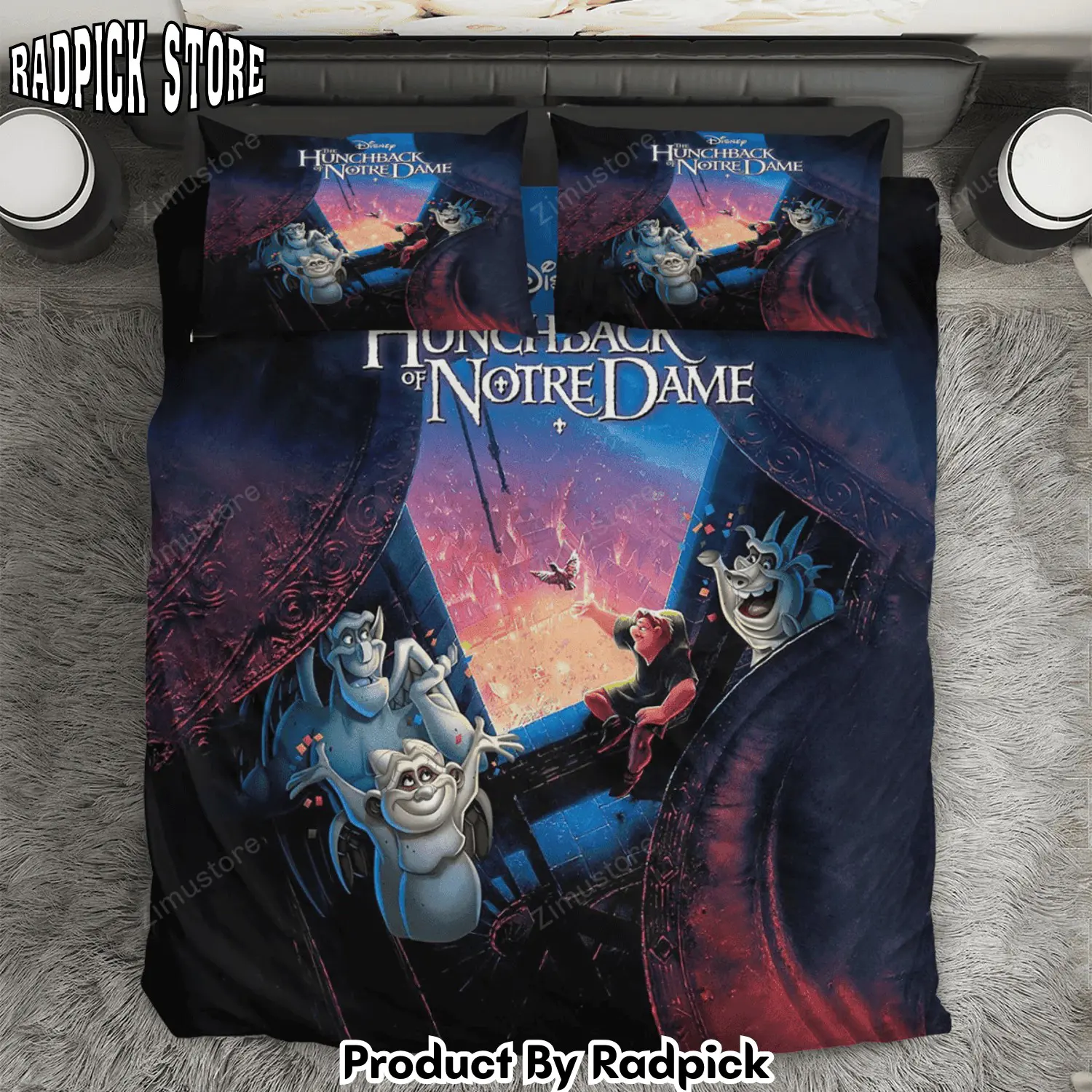 Radpick the hunchback of notre dame poster 2 3pcs 3pcs bedding set duvet cover and pillow cases gift for fan rp3271223